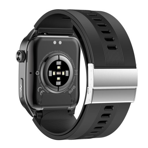 wonlex MF30-F bluetooth EKG és vércukormérő okosóra, fekete hátulról